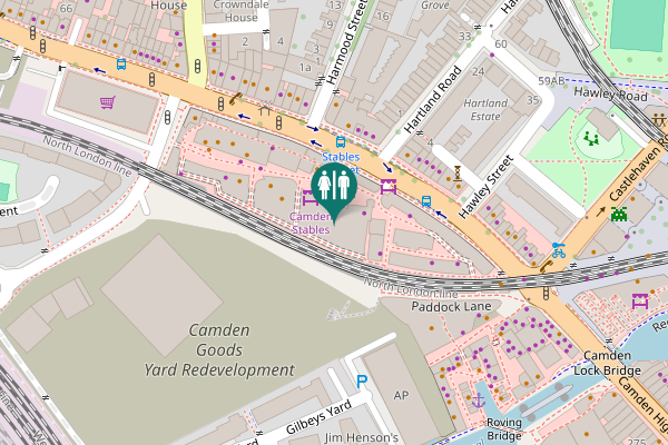 Map showing location of Chalk Farm Road Toilet