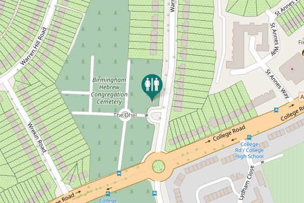 Map showing location of Warren Road Toilet