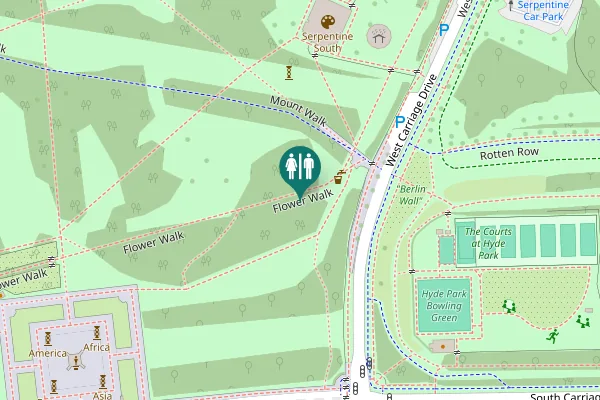 Map showing location of Mount Gate Toilets