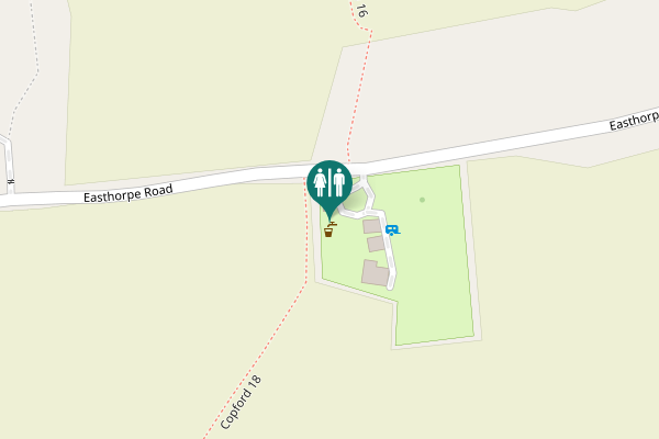 Map showing location of Easthorpe Road Toilet
