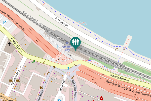 Map showing location of Victoria Avenue Toilet