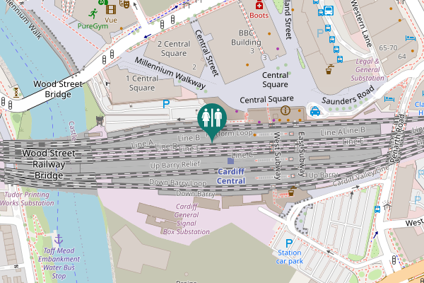 Map showing location of Central Square 3 Toilet