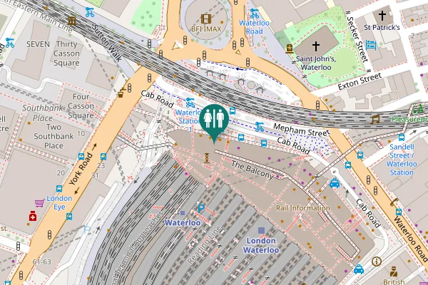 Map showing location of Waterloo Station