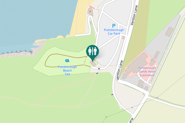 Map showing location of Vention Lane Toilet