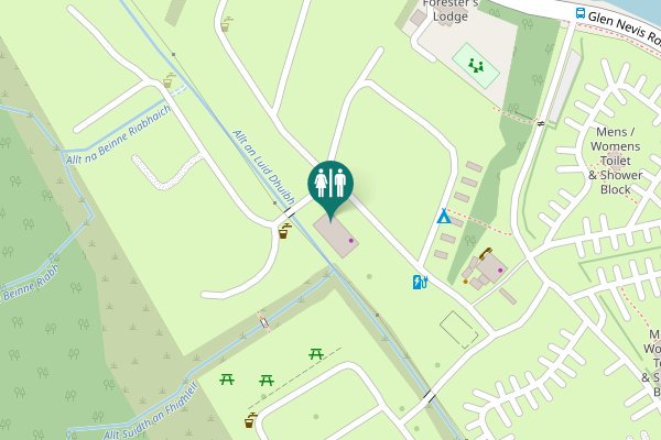 Map showing location of Glen Nevis Road Toilet