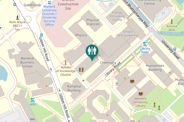 Map showing location of Library Road Toilet