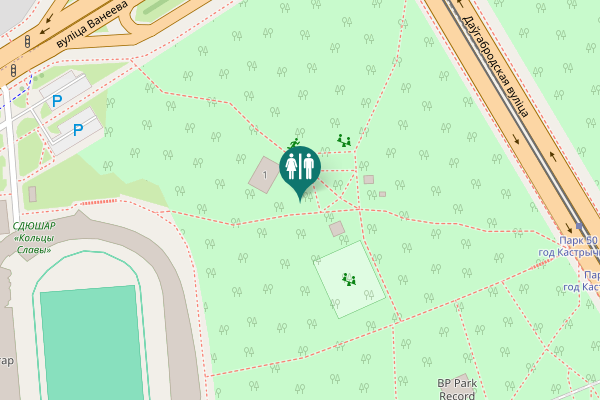 Map showing location of вуліца Ванеева 1 Toilet