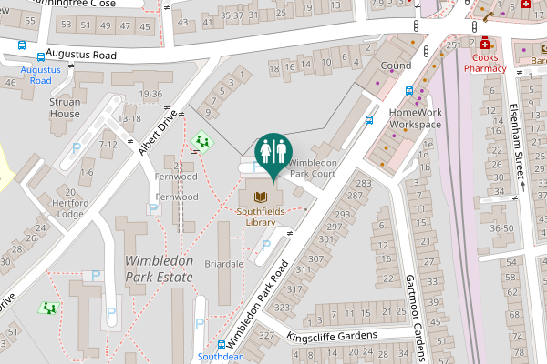 Map showing location of Wimbledon Park Road 300 Toilet