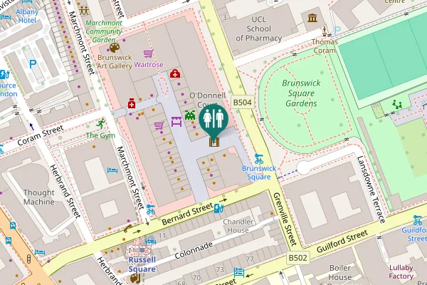 Map showing location of Greater London Toilet