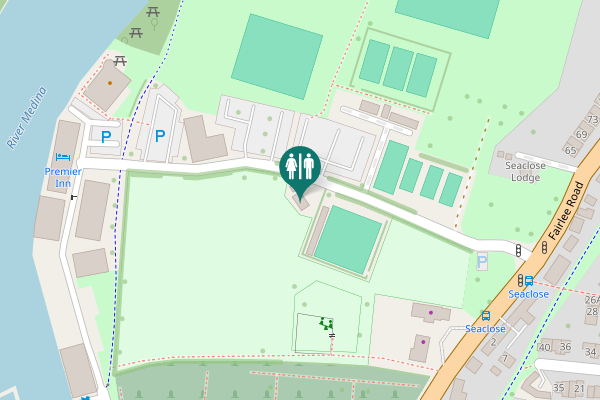Map showing location of Newport Toilet