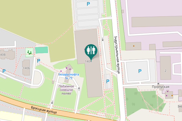 Map showing location of Брэсцкая вуліца 140А Toilet