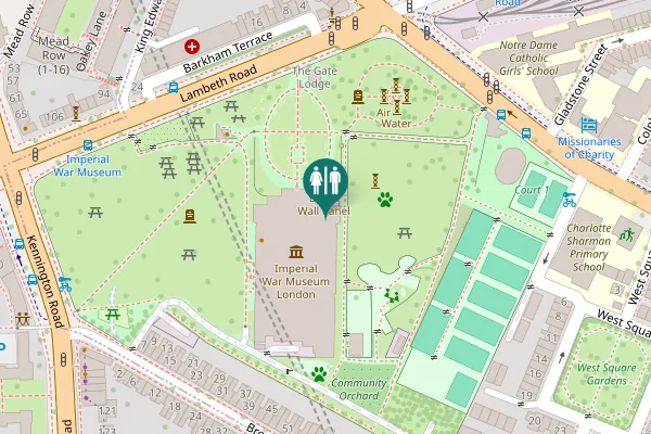 Map showing location of Lambeth Road Toilet