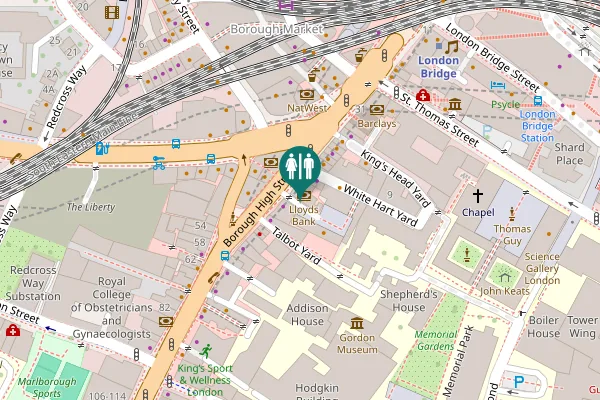 Map showing location of Borough High Street 75-77 Toilet