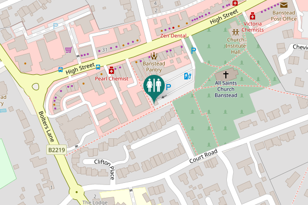Map showing location of Marlborough Mews Toilet
