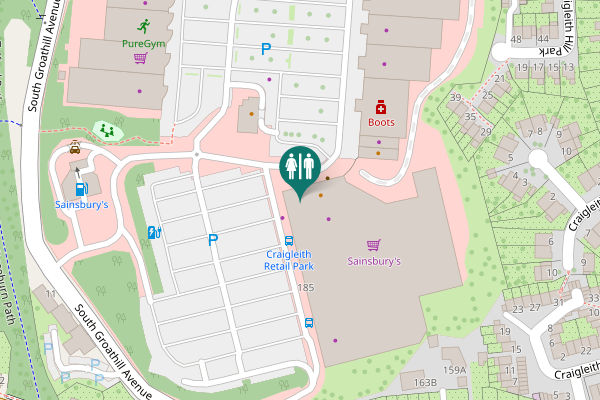 Map showing location of Craigleith Road 185 Toilet