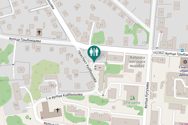 Map showing location of праспект Куйбышава 4 Toilet