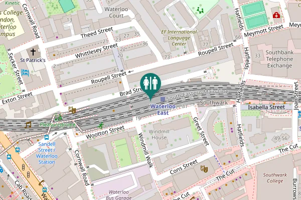 Map showing location of Brad Street Toilet