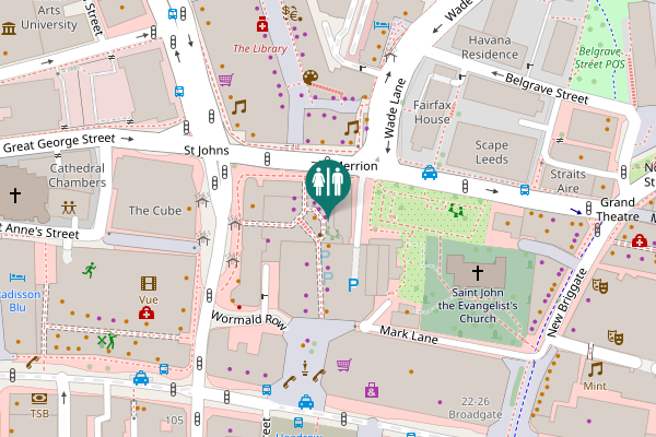 Map showing location of Albion Street 110-118 Toilet