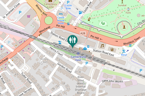 Map showing location of Station Road East Toilet