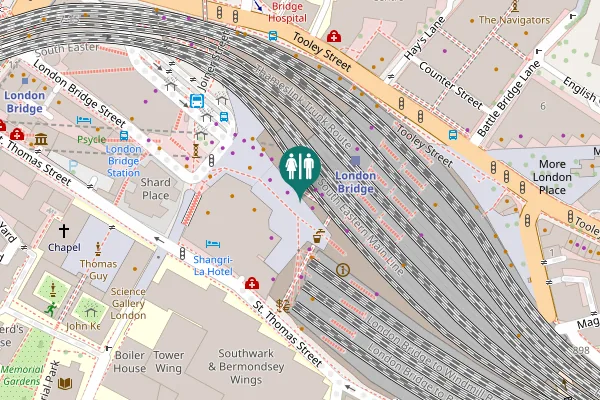 Map showing location of Stainer Street Toilet