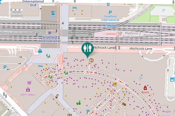 Map showing location of Montfichet Road Toilet