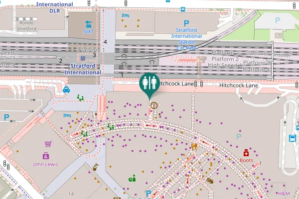 Map showing location of Montfichet Road Toilet