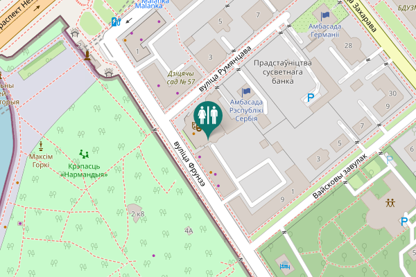Map showing location of вуліца Фрунзэ 5 Toilet