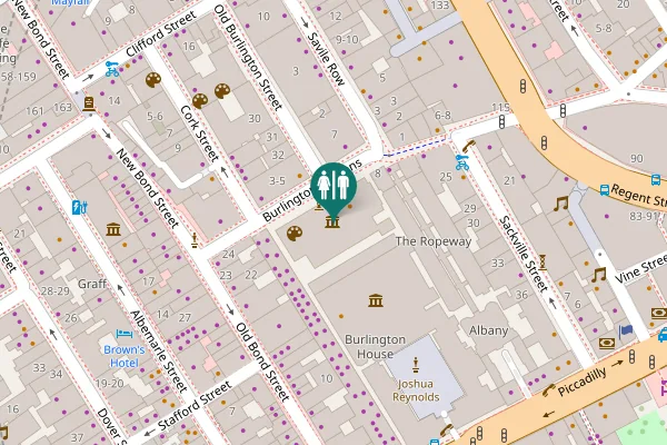 Map showing location of Burlington Gardens 6 Toilet