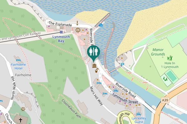 Map showing location of Riverside Road Toilet