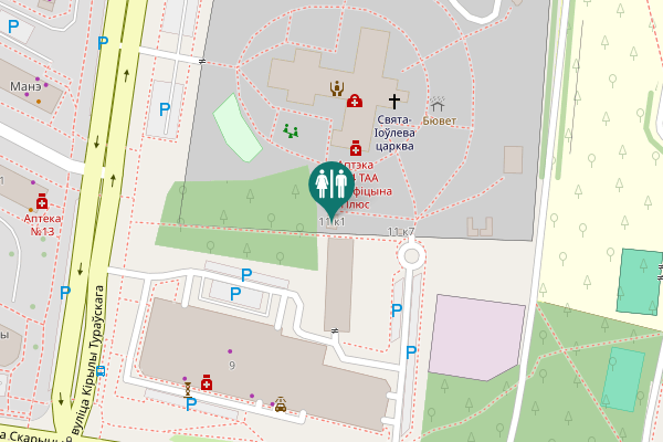 Map showing location of вуліца Францыска Скарыны 11 к1 Toilet