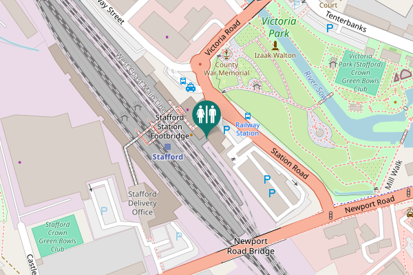 Map showing location of Station Road Toilet