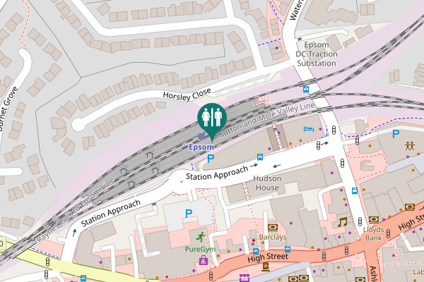 Map showing location of Station Approach Toilet
