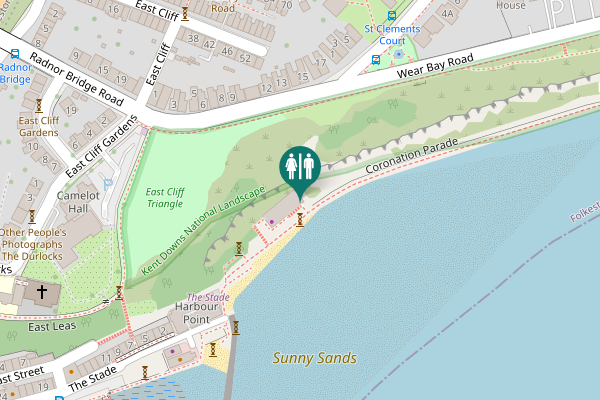 Map showing location of Coronation Parade Toilet