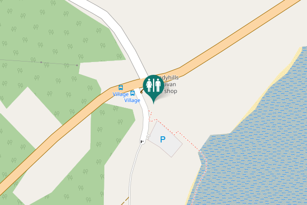 Map showing location of Sandyhills Toilet
