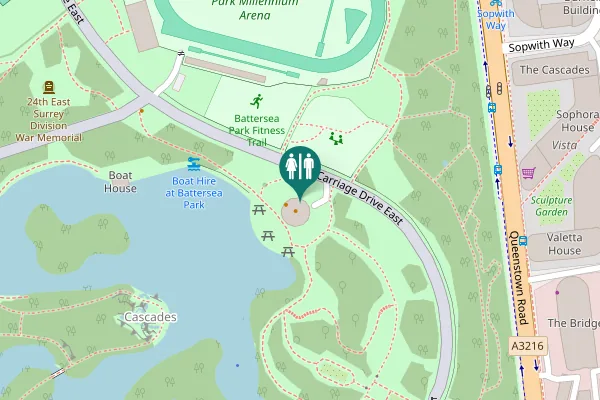 Map showing location of Carriage Drive East Toilet