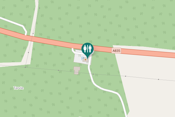 Map showing location of A835 Toilet