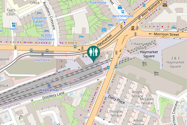 Map showing location of Haymarket 1A Toilet