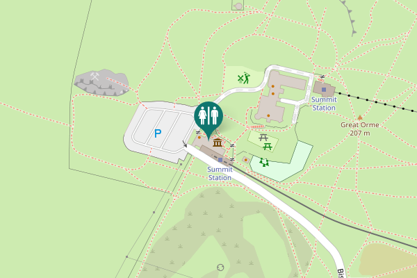 Map showing location of Bishop's Quarry Road Toilet