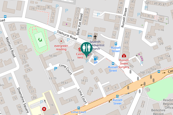 Map showing location of Tilehurst Road 1 Toilet
