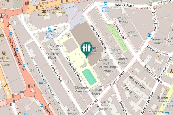 Map showing location of Morpeth Terrace 13-24 Toilet
