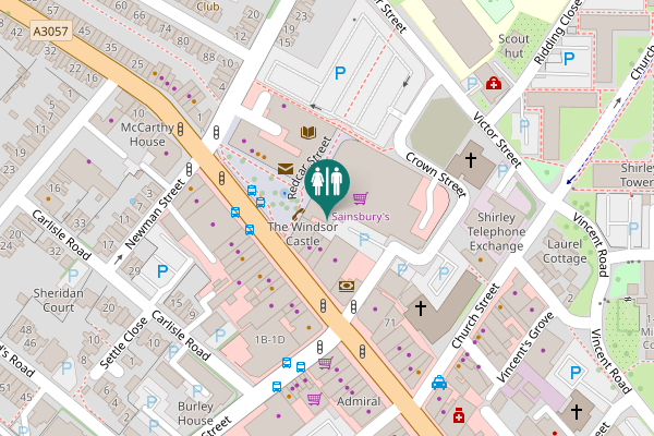 Map showing location of Redcar Street 1 Toilet