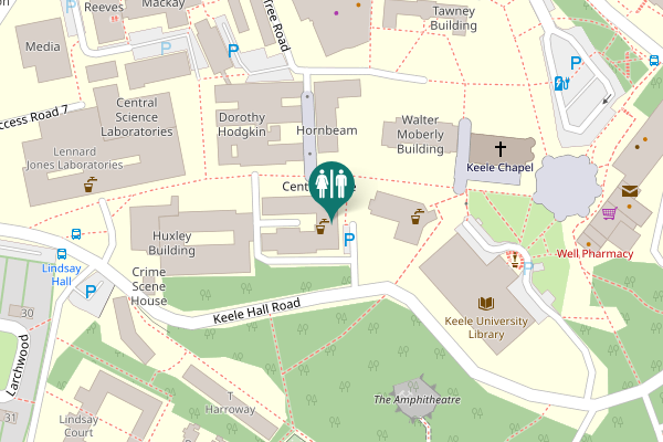 Map showing location of Central Drive Toilet