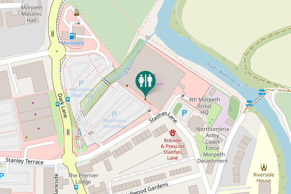 Map showing location of Staithes Lane 38a Toilet