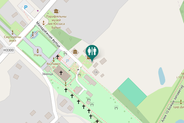 Map showing location of Маладзёжная вуліца 1Б Toilet