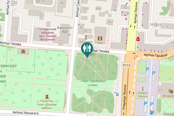 Map showing location of вуліца Чэхава 7 Toilet