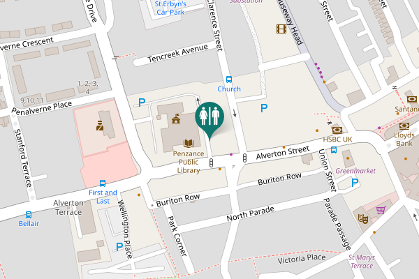 Map showing location of Alverton Street 13/14 Toilet