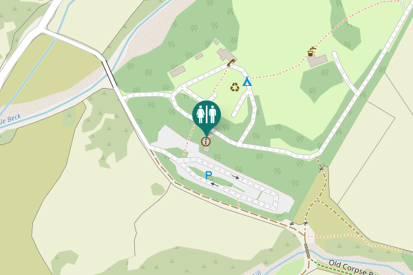 Map showing location of Old Corpse Road Toilet