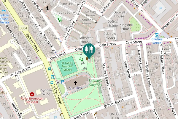 Map showing location of St Luke's Street 34 Toilet