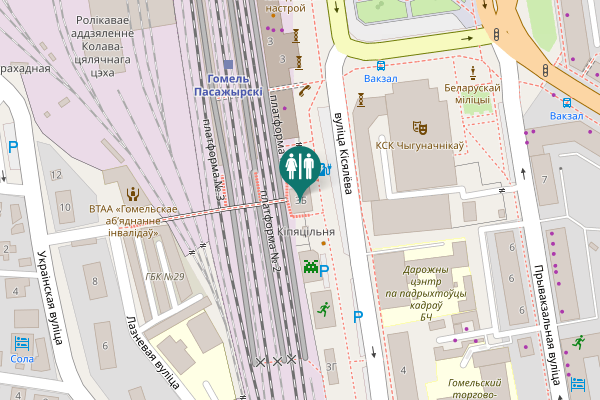 Map showing location of Прывакзальная плошча 3Б Toilet