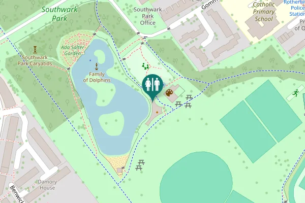 Map showing location of Gomm Road Toilet